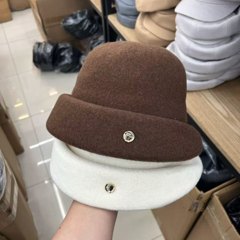 Fedora Hat Wool - 2026秋冬 ウールカシミヤ帽子 レディース ガールズ 無地 ソフトで暖かい