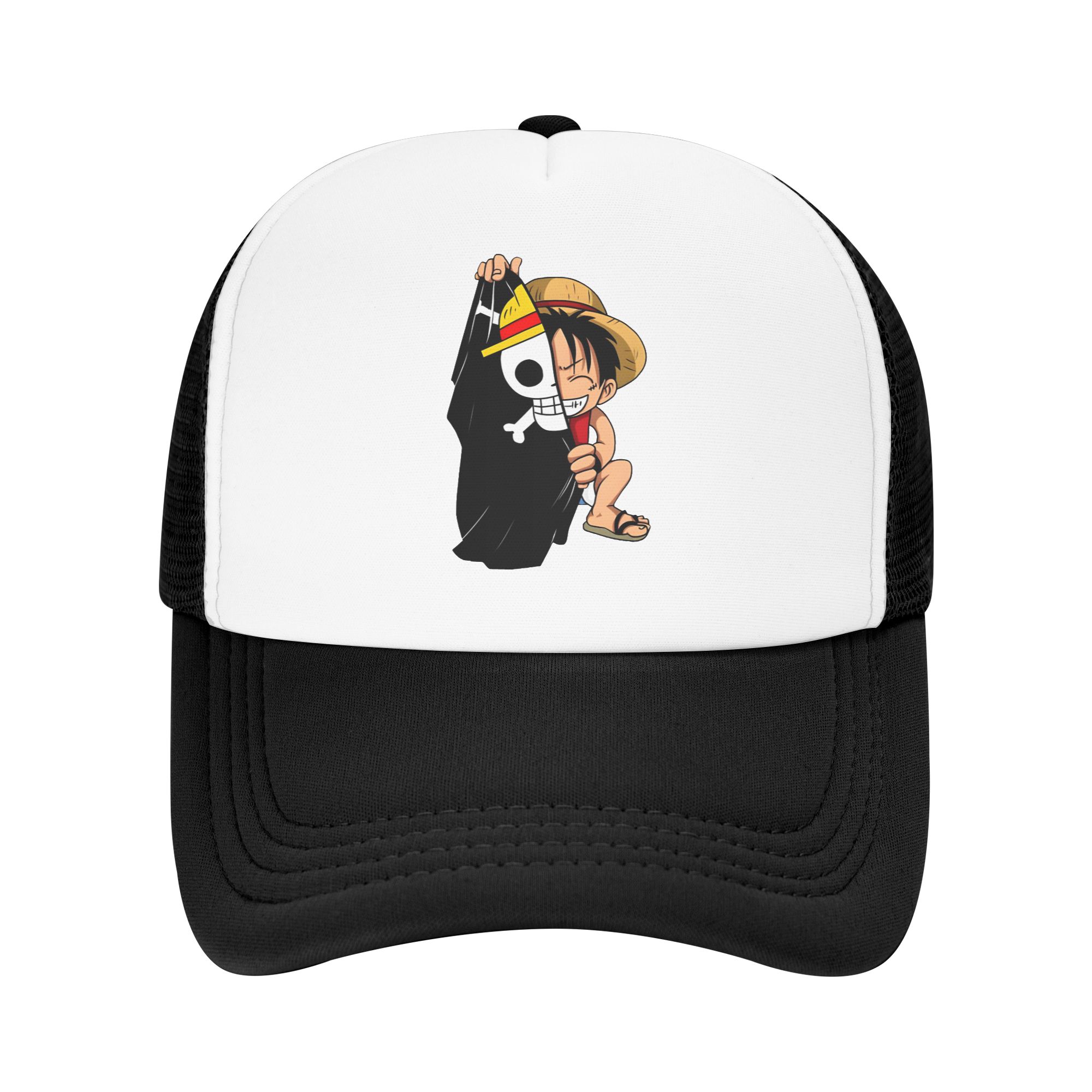 Trucker Cap Mesh - ワンピース o-one-piece-e ルフィのフォームメッシュトラッカーハット、トレンディなユニセックス冷却メッシュバックサンキャップ、調節可能なカジュアルヘッドウェア