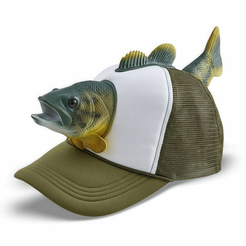 面白い 3D 魚動物トラック運転手帽子調節可能なフィットメッ - Trucker Cap Mesh のレビューと価格
