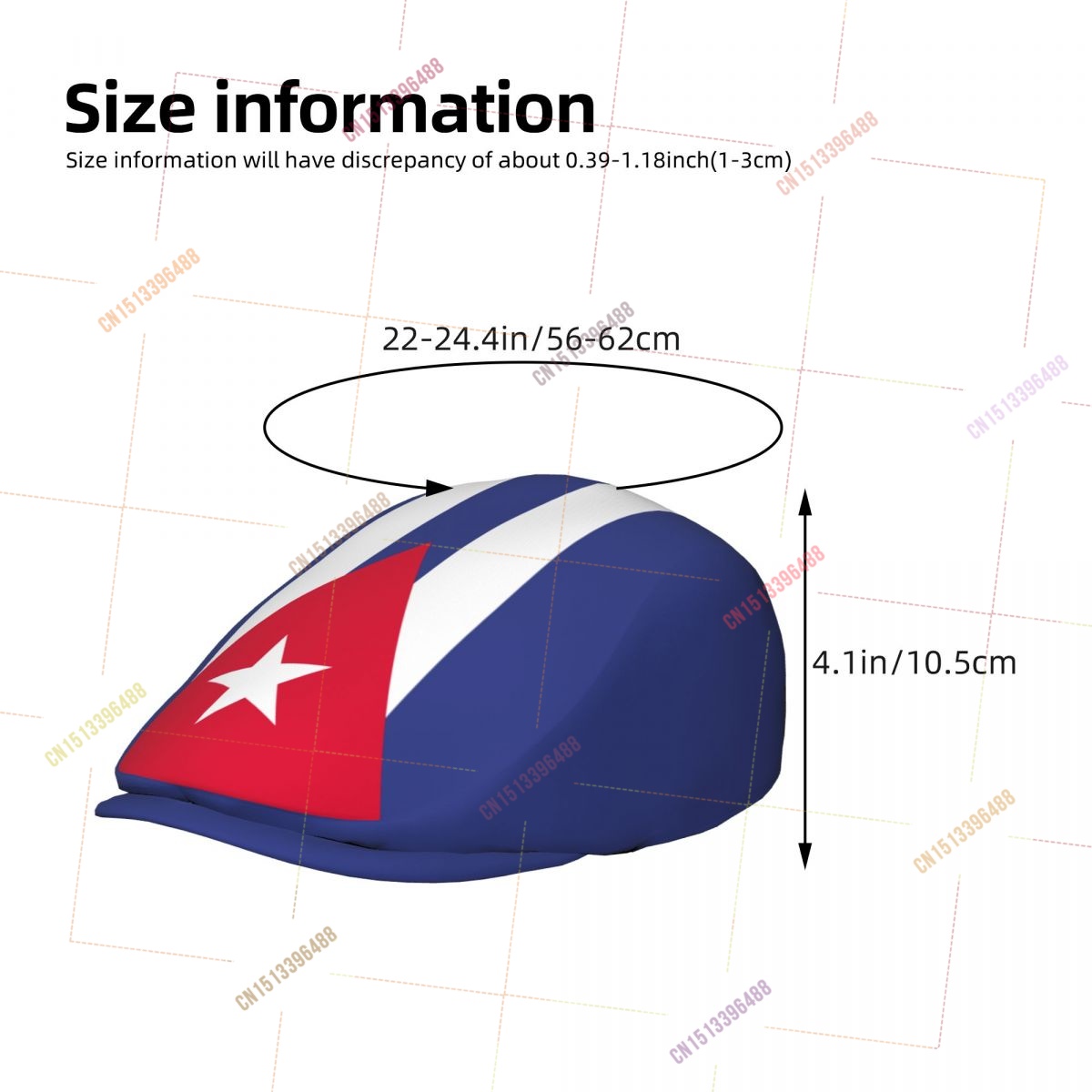 キューバ国旗柄 メンズ レディース フラット アイビーキャッ - Newsboy Cap Ivy のレビューと価格