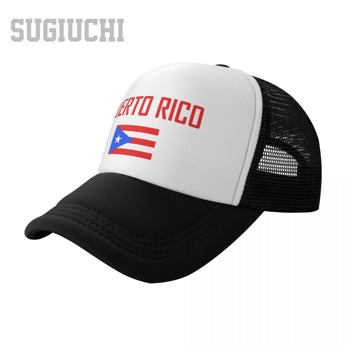 ユニセックスメッシュキャップハット プエルトリコ国旗とフォン - Trucker Cap Mesh のレビューと価格